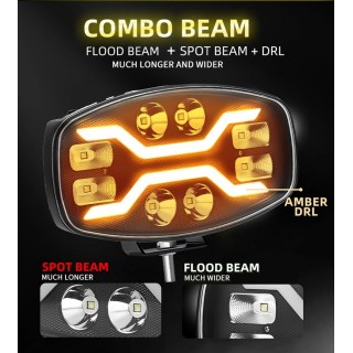 LED фар универсален с габарит, мигач, къси и дълги светлини